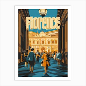 Aihrgdesign A Retro Travel Poster For Florence Featuring The 4 Art Print