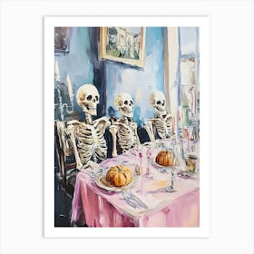 Skeletons At The Table Art Print