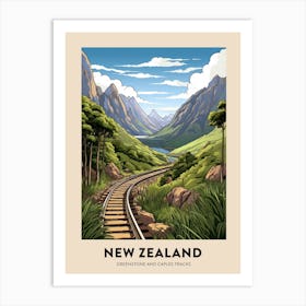 Greenstone And Caples Tracks New Zealand 1 Vintage Hiking Travel Poster Art Print