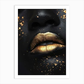 Gold Lips 2 Art Print