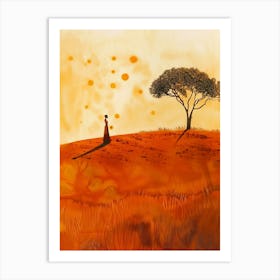 Of A Woman In The Desert Art Print