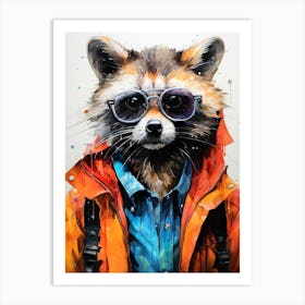 Raccoon animal Art Print