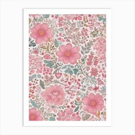 Pink Flowers 14 Art Print