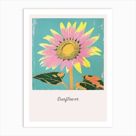 Sunflower 1 Square Flower Illustration Poster Art Print