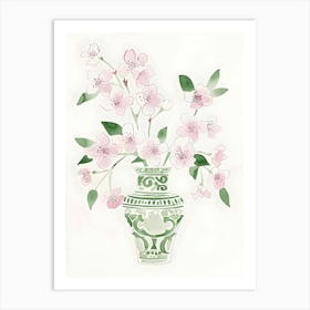 Cherry Blossoms In A Vase Art Print