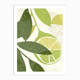 Limes Close Up Illustration 1 Art Print