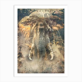 Poster Elephant African Animal Illustration Art 04 Art Print