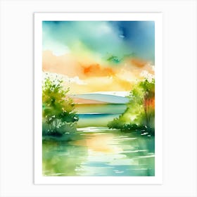 Watercolor Landscape Painting 11 Art Print