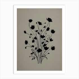 Black And White Flowers 8 Art Print