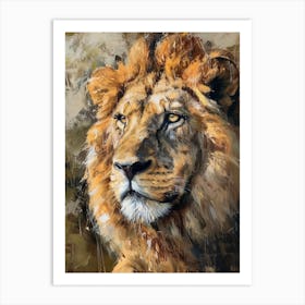 Barbary Lion Portrait Close Up 6 Art Print