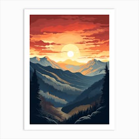 Cbch123 Very Mininalism Illustration Of Mountains Landscape Wit 71e66a4c 196a 4c40 8b68 F08517752eeb Art Print