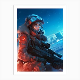 Soldier With A Gun Art Print