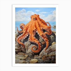 Common Octopus Oil Painting 2 Art Print