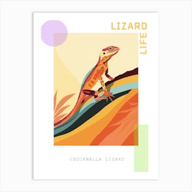 Orange Chuckwalla Abstract Modern Illustration 4 Poster Art Print