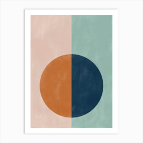 Circle in Blue and Orange No.2 Art Print