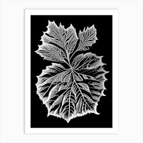 Perilla Leaf Linocut 2 Art Print