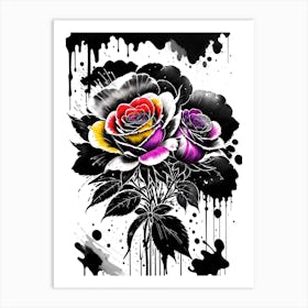 Roses In Black And White Art Print