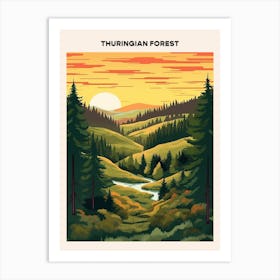 Thuringian Forest Midcentury Travel Poster Art Print