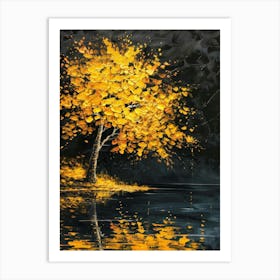 Autumn Tree By The Lake 6 Art Print