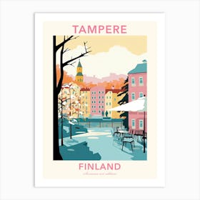 Tampere, Finland, Flat Pastels Tones Illustration 3 Poster Art Print