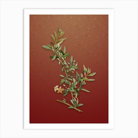Vintage Goji Berry Botanical on Falu Red Pattern n.2587 Art Print