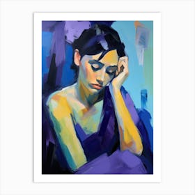 Woman In Purple Art Print