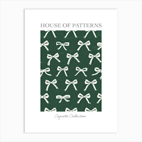 Green And White Bows 4 Pattern Poster Art Print