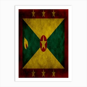 Grenada Flag Texture Art Print