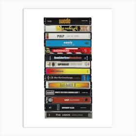 Britpop Albums - Cassette Print Music Poster Art Print