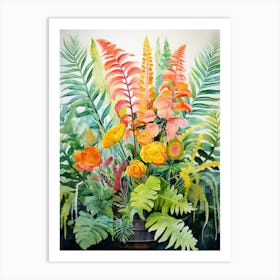 Tropical Plant Painting Boston Fern 3 Art Print