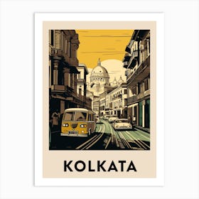 Kolkata Vintage Travel Poster Art Print