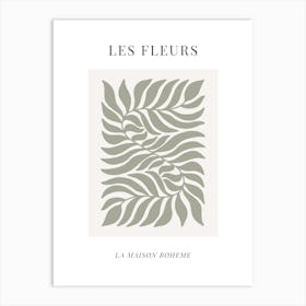 Cream & Sage Les Fleurs 1 Art Print