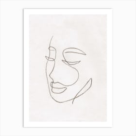 Line art Woman'S Face Art Print