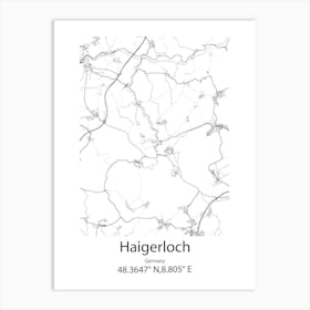 Haigerloch,Germany Minimalist Map Art Print