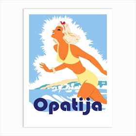 Swimming Girl in Opatia, Croatia Art Print