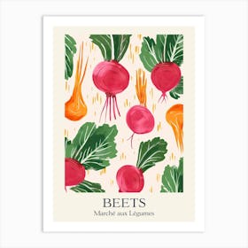 Marche Aux Legumes Beets Summer Illustration 4 Art Print