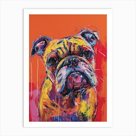 British Bulldog Acrylic Painting 4 Art Print