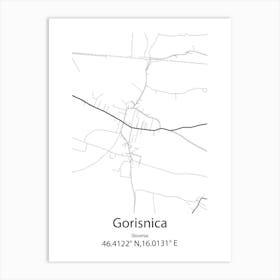 Gorisnica,Slovenia Minimalist Map Art Print