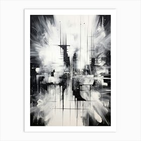 Metaphysical Exploration Abstract Black And White 7 Art Print