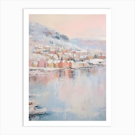 Dreamy Winter Painting Bergen Norway 2 Art Print