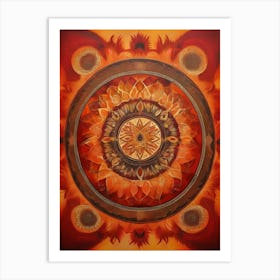 Distinctive boho art.Golden Harvest Mandala.9 Art Print