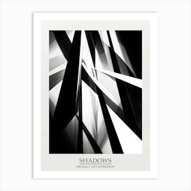 Shadows Abstract Black And White 4 Poster Art Print