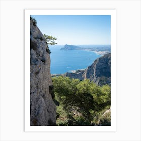 View of the Mediterranean coast from the top of a mountain Art Print