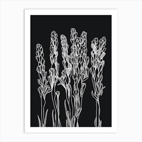 Tuberose Floral Linear drawing Art Print