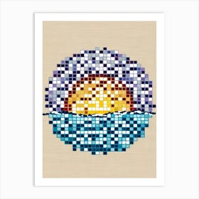 Cross Stitch Pattern - Sunset Art Print