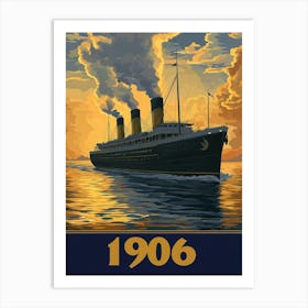 Aihrgdesign A Vintage Travel Poster Of A Luxury Steamship Sai A7a0ace0 Bce2 48b0 80f3 39a4c821d832 0 Art Print