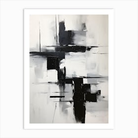 Abstract Black And White Painting 5 Art Print