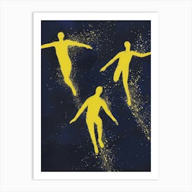 Three Men In The Air Art Print