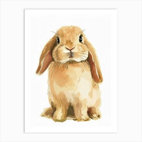 Mini Lop Rabbit Kids Illustration 1 Art Print