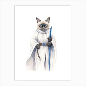 Siamese Cat As A Jedi 1 Art Print